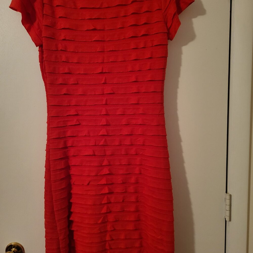 Red Bodycon Ruffled Dress "Max Edition"  (L) - Picture 6 of 6